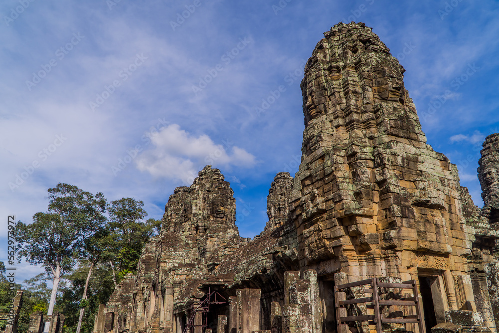 Khmer temple structures at Bayon Temple - Angkor Wat, Cambodia