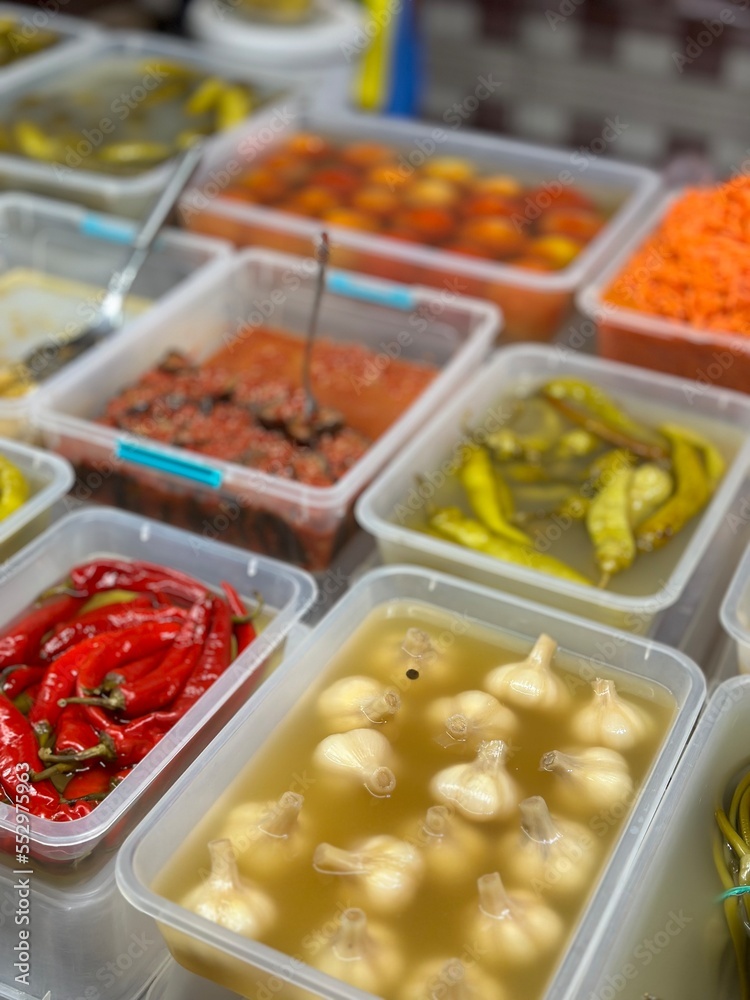Korean pickles vegetables in the market
