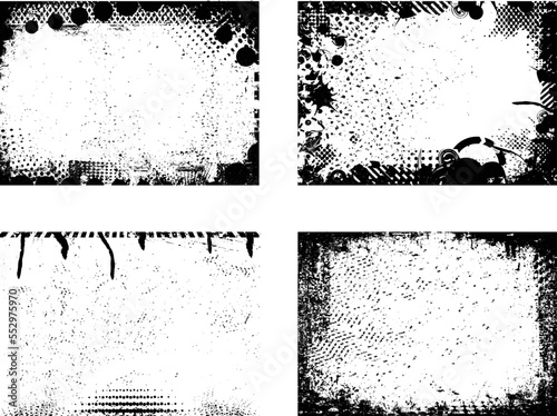 Wallpaper Mural Vector background. rectangle for image. distress texture . Grunge Black texture .
 Torontodigital.ca