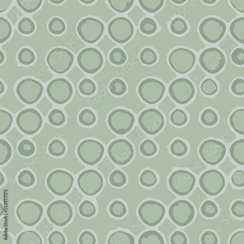 Full seamless vintage circle shapes pattern background. Light green vector for decoration. Texture design for textile fabric print. For fashion and home design.