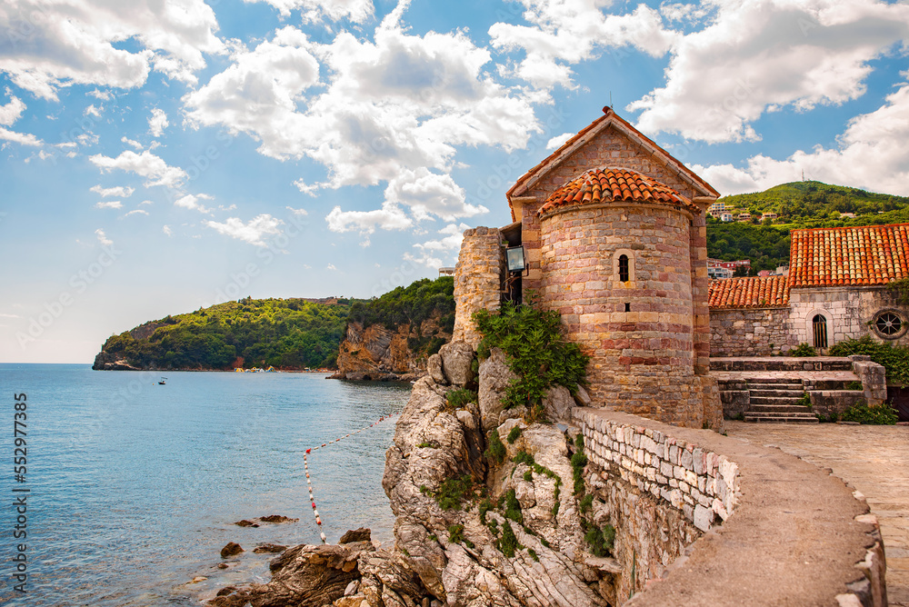 Sights of the city of Budva in Montenegro