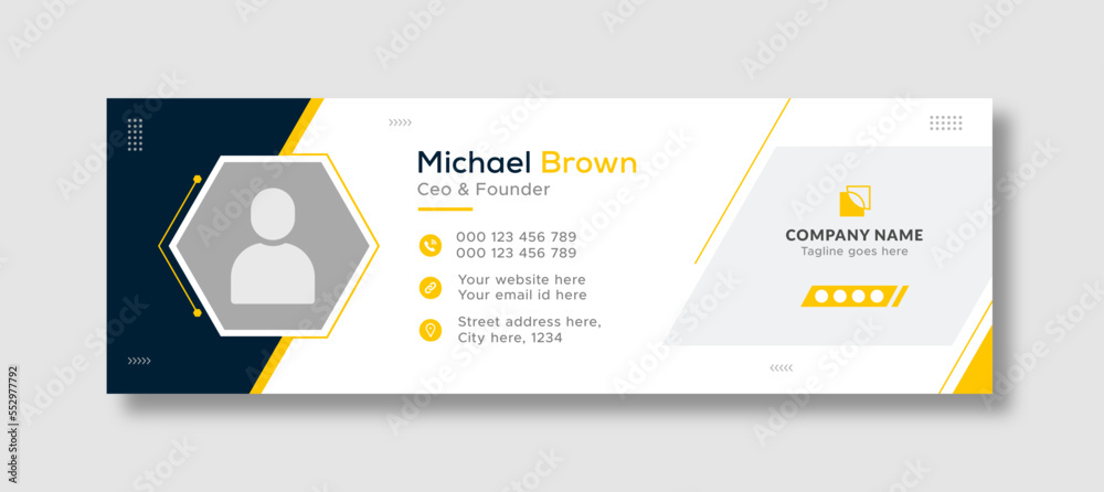 Corporate business professional modern email signature template or email footer and personal social media cover template design creative layout. Corporate business professional modern email signature template or email footer and personal social media cover template design creative layout.