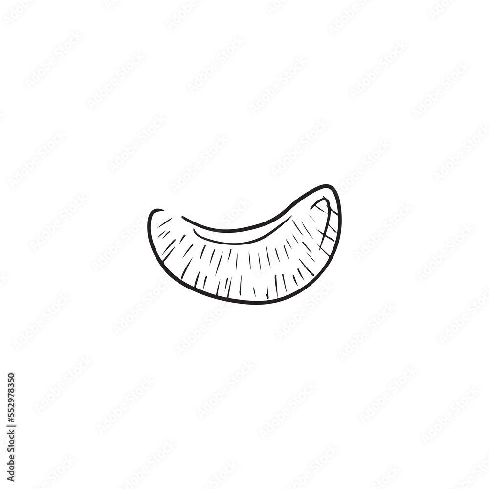 Tangerine slicedrawing in black isolated on white background. Hand drawn vector sketch illustration in doodle simple vintage outline engraved style. Winter citrus fruit, christmas gift, vitamin juicy. Tangerine slicedrawing in black isolated on white background. Hand drawn vector sketch illustration in doodle simple vintage outline engraved style. Winter citrus fruit, christmas gift, vitamin juicy.