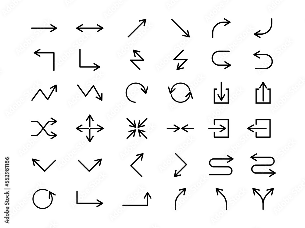 Arrows set vector collection. Arrow icon. Arrow. Cursor simple arrows. on a white background vector illustration Arrows set vector collection. Arrow icon. Arrow. Cursor simple arrows. on a white background vector illustration