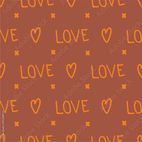 Festive patern for valentine's day. Beautiful vector drawing. Seamless holiday pattern for fabric and packaging.