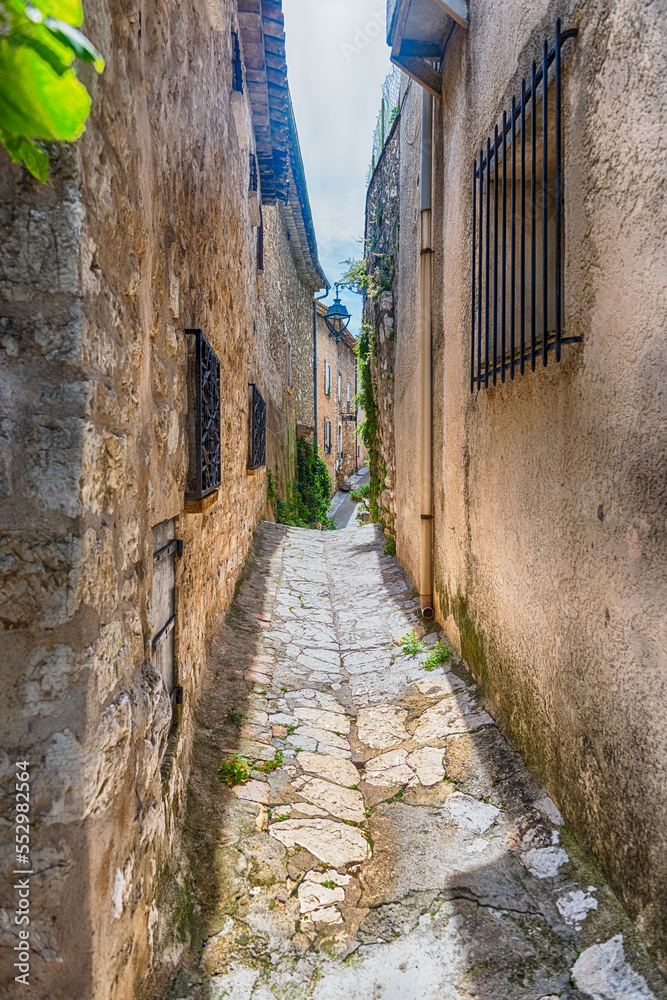 Walking in the picturesque streets of Saint-Paul-de-Vence, Cote d'Azur, France