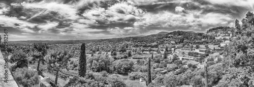 Panoramic view in the town of Saint-Paul-de-Vence, Cote d'Azur, France