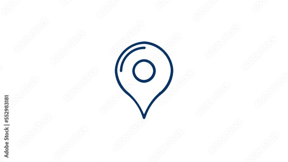 Animated Icon Location in hand drawn doodle style on transparent ...