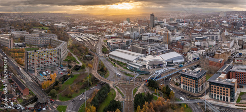 aerial view of Sheffield cityscape skyline