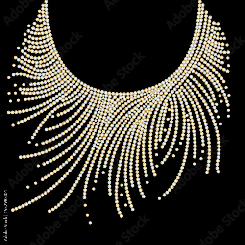 Illustration of collar neck decoration with rhinestones in the form of a necklace photo