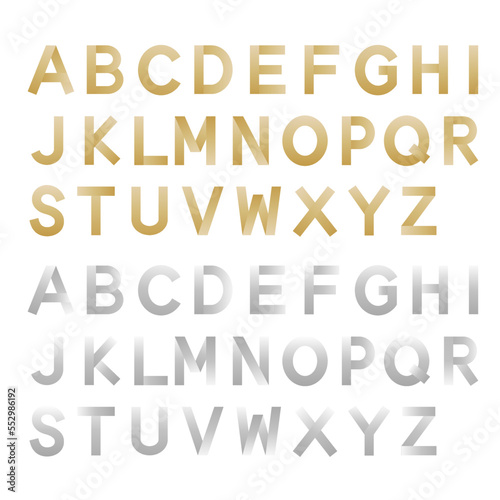 Metallic gradient English letter material