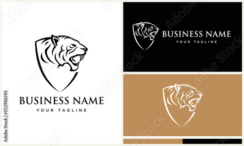 line art tiger head logo