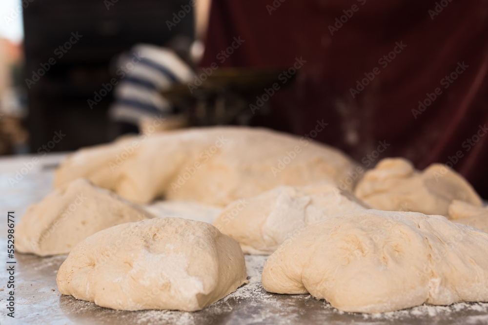 yeast dough for baking bread. cooking process yeast dough for baking bread. cooking process