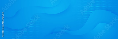 Modern blue gradient abstract vector long wide banner background. Design for poster, template on web, backdrop, banner, brochure, website, flyer, landing page, presentation, and webinar
