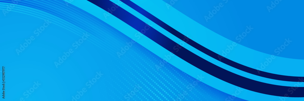 Obraz premium Modern blue gradient abstract vector long wide banner background. Design for poster, template on web, backdrop, banner, brochure, website, flyer, landing page, presentation, and webinar