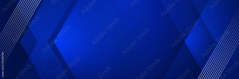 Modern dark blue gradient abstract vector long wide banner background ...