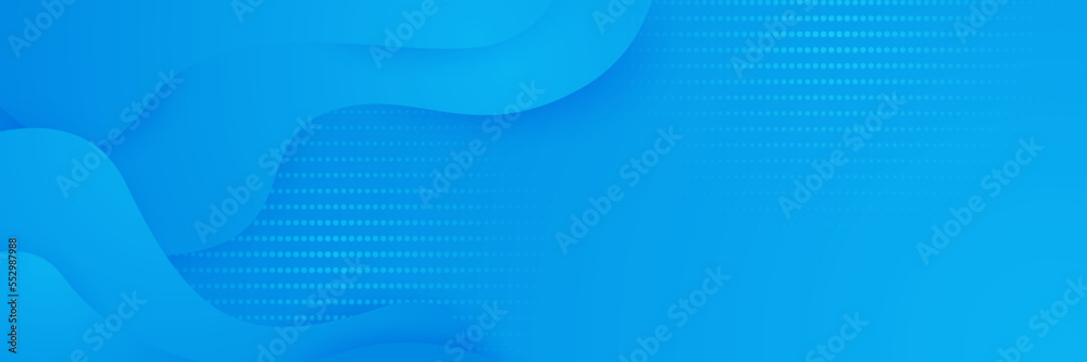 Modern blue gradient abstract vector long wide banner background ...