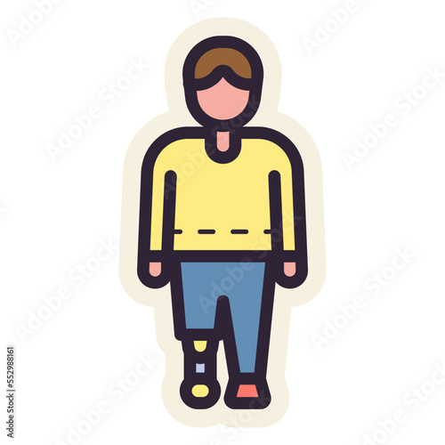 handicap man with prosthetic leg sticker