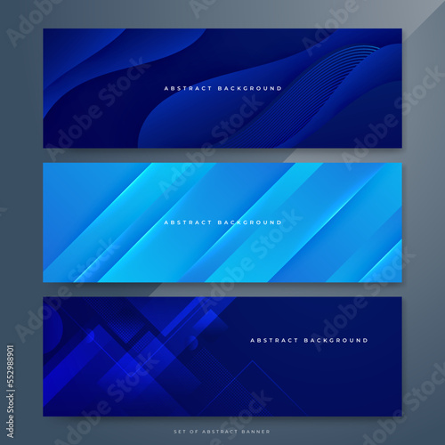Blue banner background. Geometric dark blue light stripes texture background. Vector illustration abstract graphic design banner pattern presentation background web template.