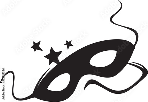 Vector Illustration of a Party Mask and Sparks on White Background
