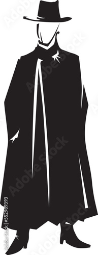 Illustration monochrome of a wild west style character.