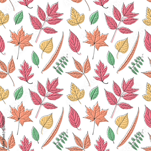 Leaves seamless pattern, leaf background