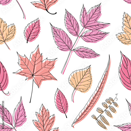 Wallpaper Mural Leaves seamless pattern, leaf background Torontodigital.ca