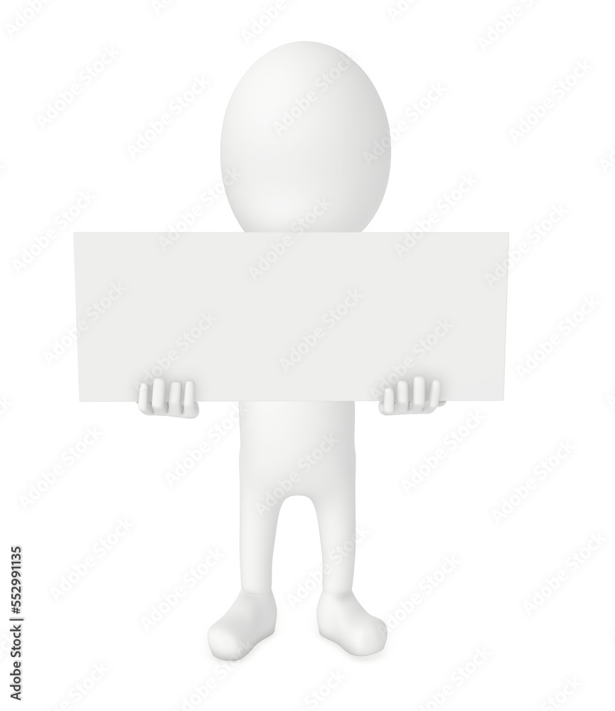 3d character , man holding a emplty board 3d character , man holding a emplty board