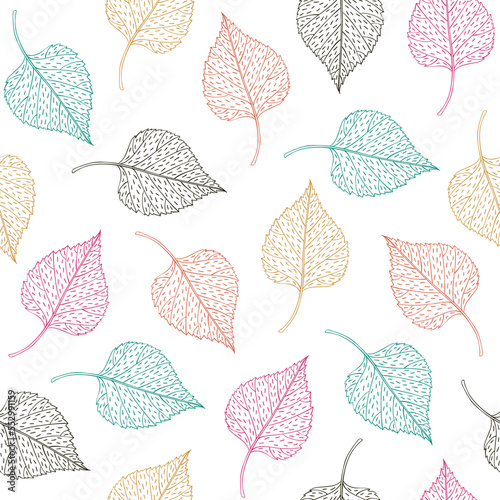 Leaves seamless pattern, leaf background