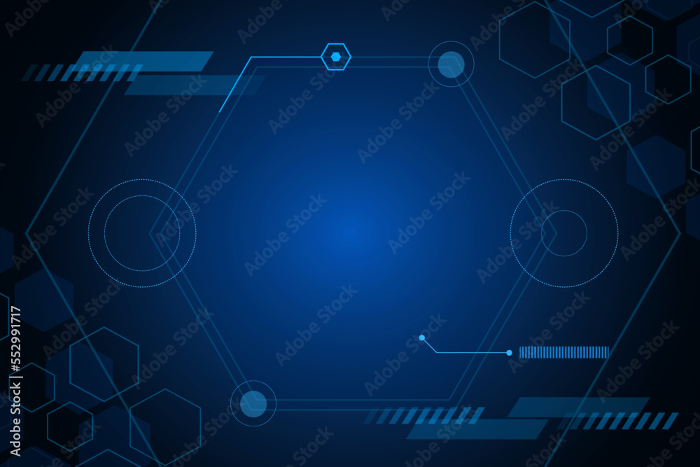 vector sci fi hexagonal futuristic pattern, innovation future technology background	
