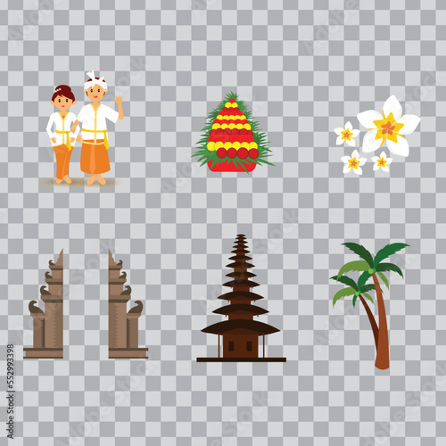 bali special set vector illustration design