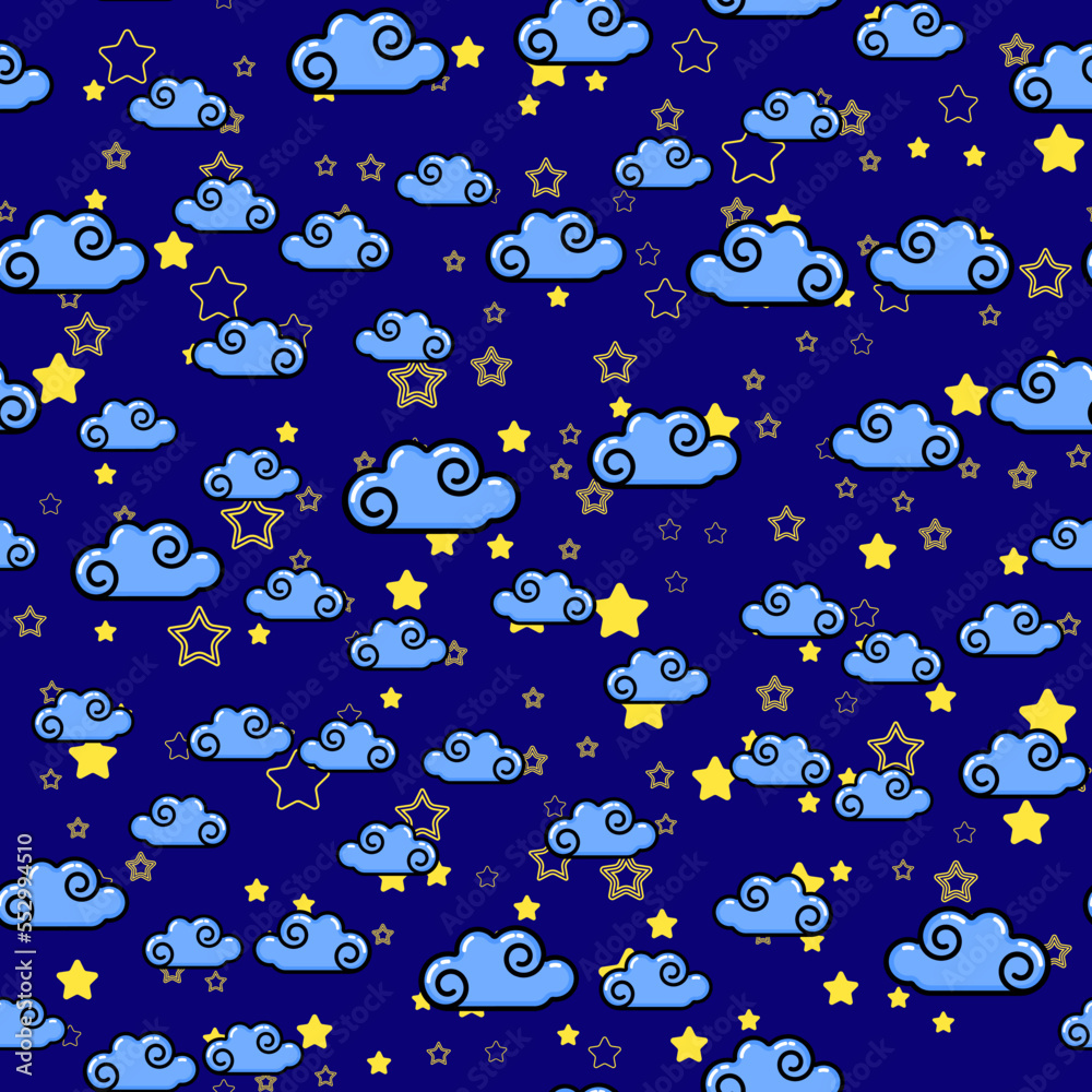 Cloud seamless pattern on white background. Paper print design. Abstract retro vector illustration. Trendy textile, fabric, wrapping. Modern space decoration. Cloud seamless pattern on white background. Paper print design. Abstract retro vector illustration. Trendy textile, fabric, wrapping. Modern space decoration.