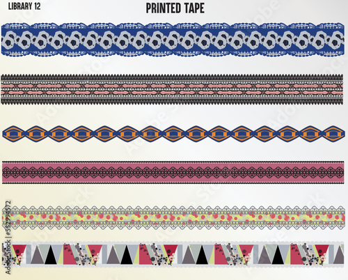 PRINTED TAPES AND RIBBON FOR GARMENTS ACCESSORIES VECTOR SKETCH