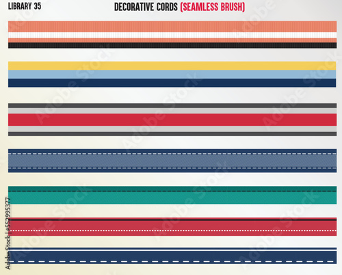 DECORATIVE TWILL TAPE SEAMLESS BRUSH IN EDITABLE VECTOR