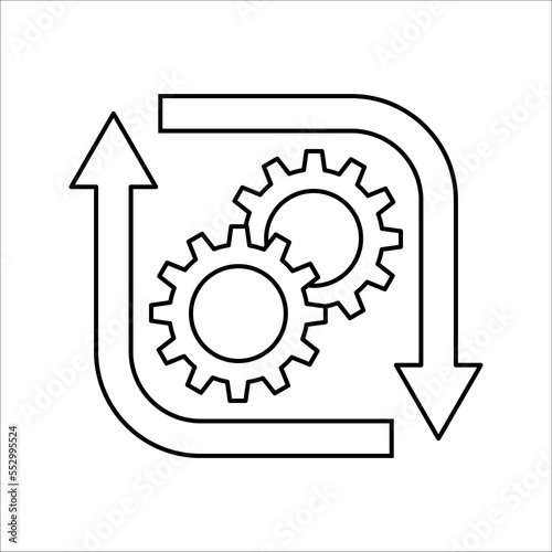 Process icon on white background. Process symbol in black for your web site design. Workflow icon.