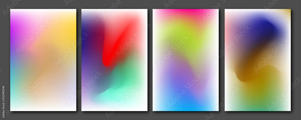Set of Colorful Abstract Gradient Background design. Vector eps.10	