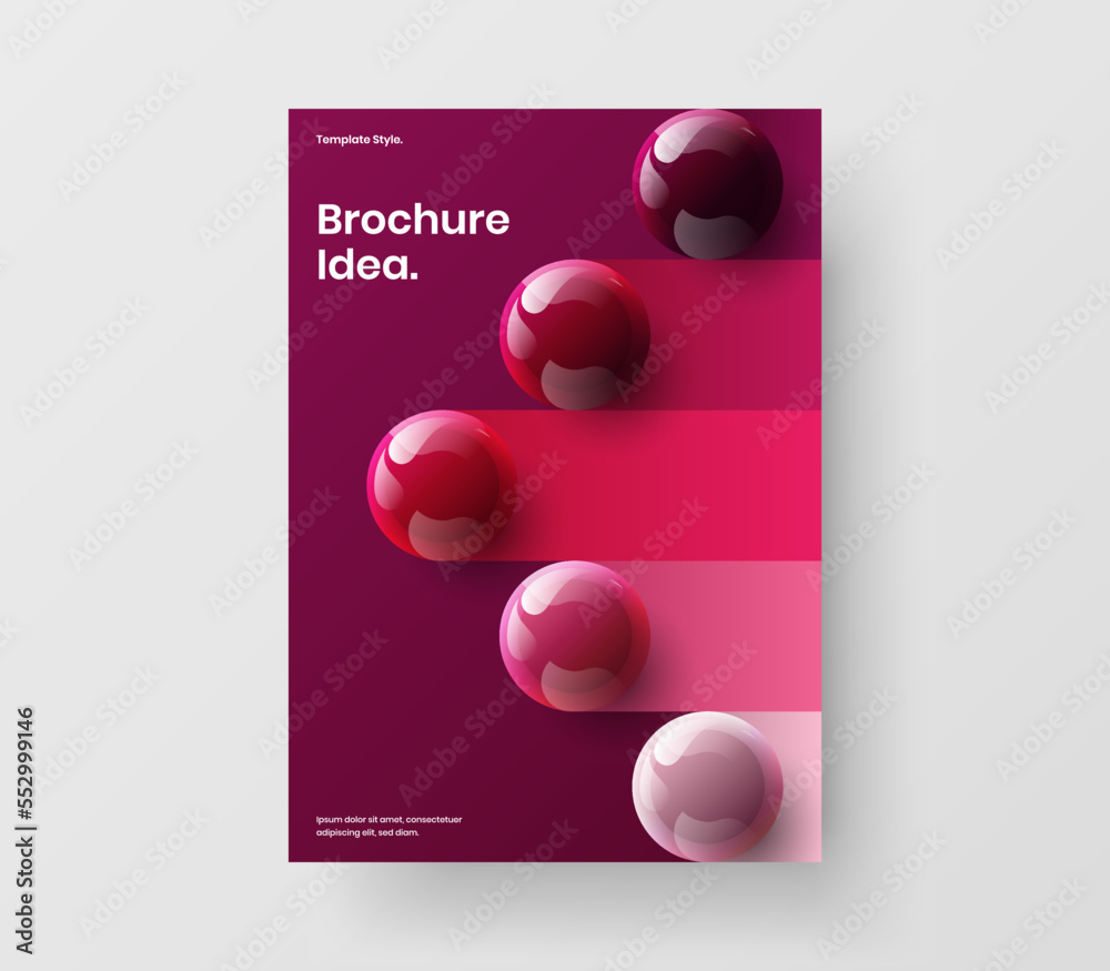 Amazing 3D spheres book cover illustration. Bright brochure A4 vector design template. Amazing 3D spheres book cover illustration. Bright brochure A4 vector design template.