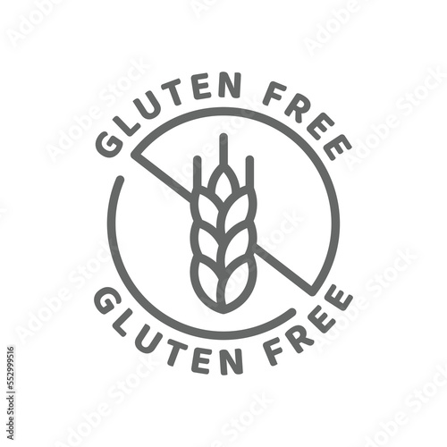 Gluten free vector icon. Ingredients label badge, no gluten.