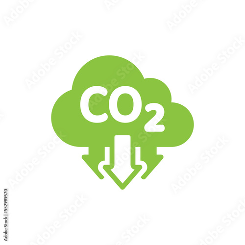 Co2 cloud and arrows vector icon. Carbon dioxide pollution cycle filled symbol.