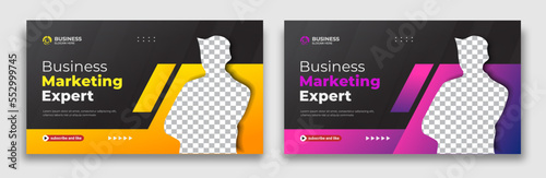 Attractive YouTube thumbnail for live workshop promotion Corporate social media web banner and Editable Modern Video Thumbnail cover	