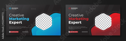 YouTube thumbnail for live workshop promotion Corporate social media web banner and Editable Modern Video Thumbnail cover	