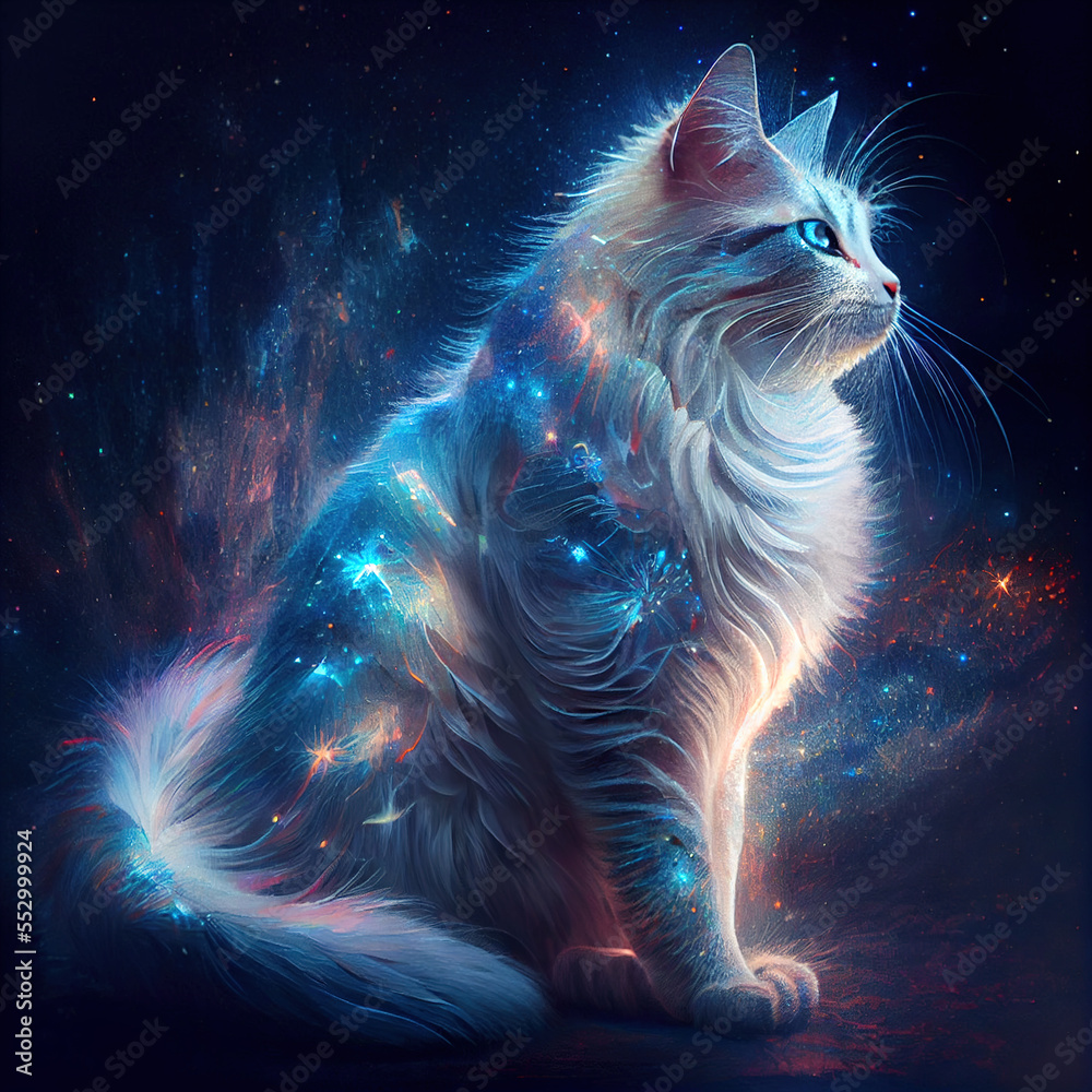 Fantasy cat Иллюстрация Stock | Adobe Stock