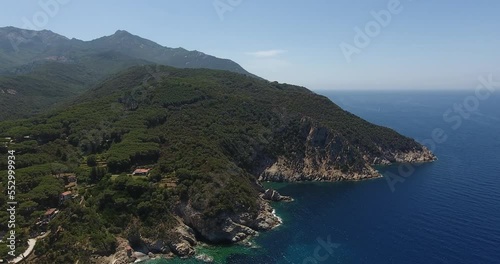 Aerial view paradise island in mediterranean sea photo