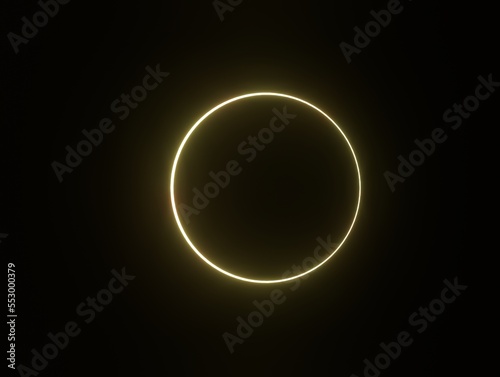 3d illustration object of the solar eclipse on the dark sky.  natural phenomenon.