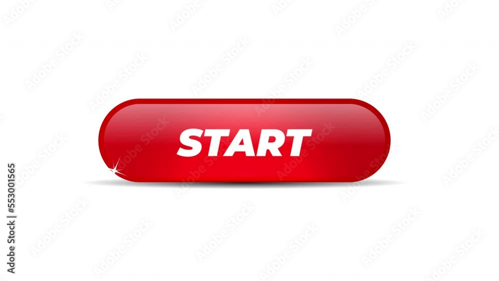 start red glossy button with Shining effect animation. start red glossy button with Shining effect animation.