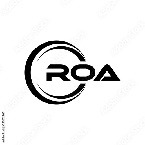 ROA letter logo design with white background in illustrator, cube logo, vector logo, modern alphabet font overlap style. calligraphy designs for logo, Poster, Invitation, etc.
