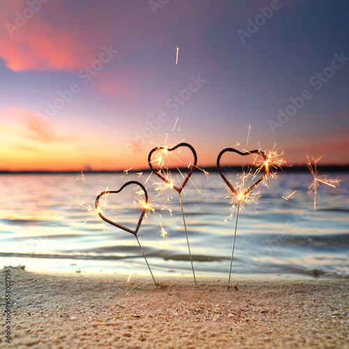Photography Romantik am See mit Wunderkerzen
