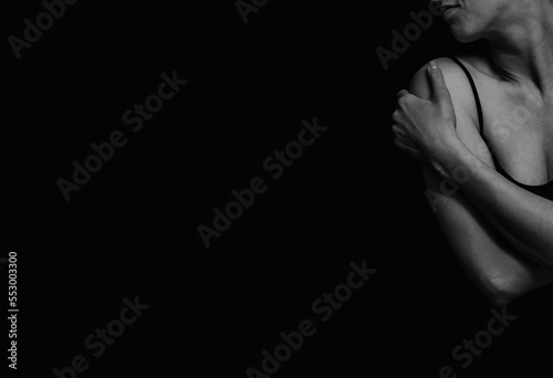 portrait of a woman. Sexy body woman. Shadow. Black and white photo. Sensual. 