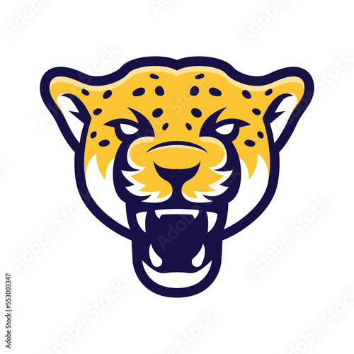 Leopard logo mascot isolated on white background