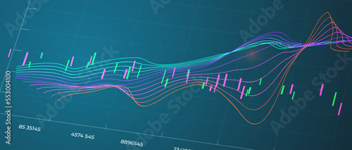 Stock market graph background. Concept of business investment
